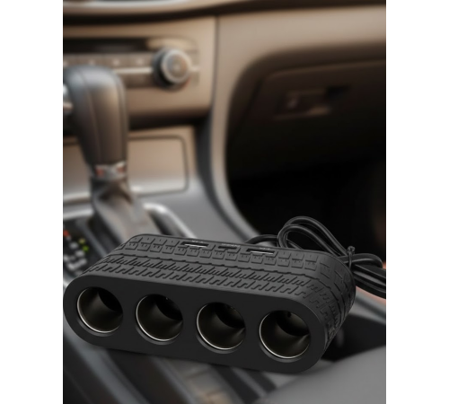 4 Çakmak Girişli Araç Çoklayıcı Type C ve USB Destekli Güvenli Güç Dağıtıcı