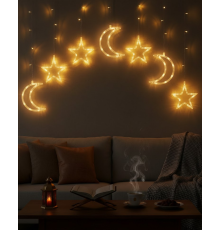 Büyük Ay Yıldız Ramazan Led Işık Dekoratif Işıklı Süs