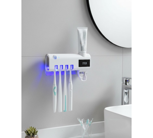 Sensörlü UV Sterilize Diş Fırçası Tutucu ve Macun Sıkma Aparatı