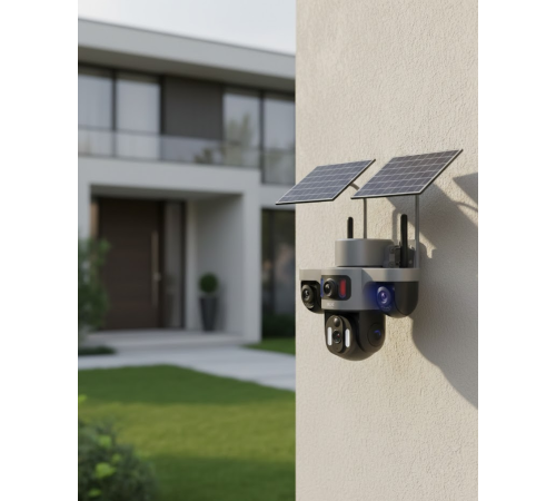 Solar Enerjili 4G IP Kamera Kablosuz Dış Mekan Güvenlik ve Uzaktan İzleme