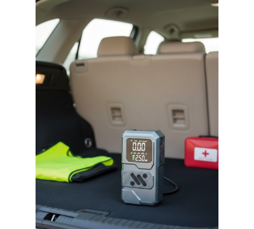 12.000 mAh Akü Takviye Destekli LED Işıklı Araç Kompresörü