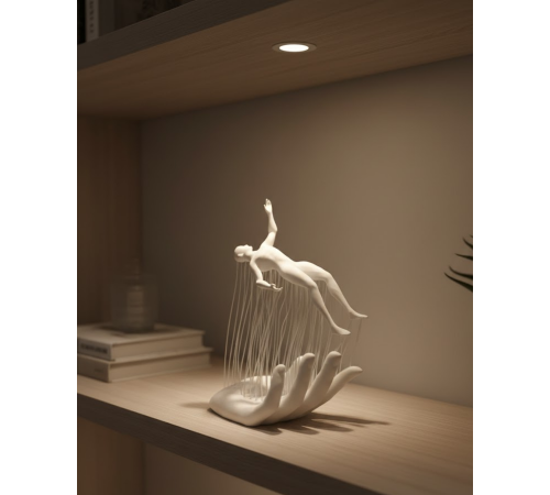 3D El Üzerinde İnsan Figürü Beyaz Minimal Masa Üstü Dekor