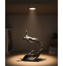 3D El Üzerinde İnsan Figürü Gri Minimal Masa Üstü Dekor