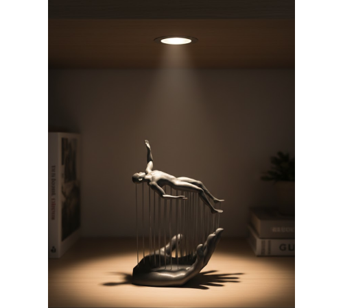 3D El İnsan Figürü Gri Soyut Modern Dekoratif Biblo