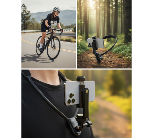 Esnek Silikon Boyun Montajlı Telefon Tutucu Canlı Yayın ve Vlog Çekim