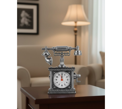 Nostaljik Telefon Tasarımlı Masa Saati Yüksek Sesli Alarm