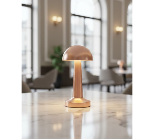 Şarjlı LED Masa Lambası 3 Kademe Dokunmatik Bronz Modern Tasarım