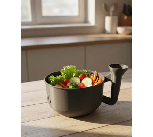 Ergonomik Saplı Sebze Süzgeçli Yıkayıcı Çok Amaçlı Mutfak Ürünü