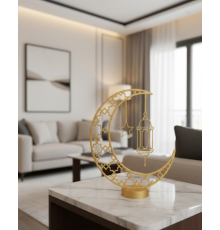 3D Hilal Cami Dekor Özel Baskı 20x20 cm Şık Masa Üstü