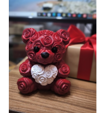 10 cm 3D Kalp Tutan Ayıcık Dekoratif Sevgililer Günü Hediyesi