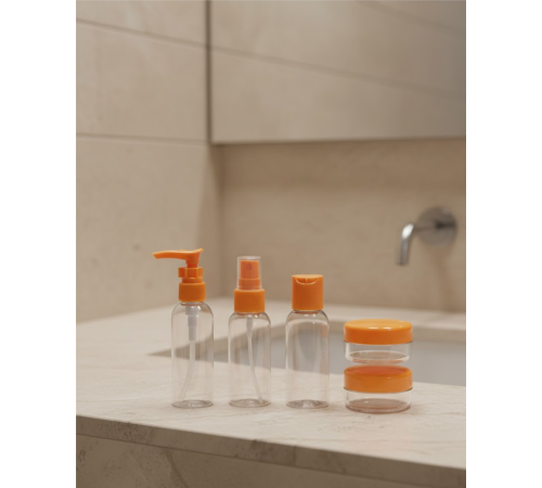 30 ml 5’li Seyahat Şişesi Seti Çantalı Kozmetik Organizer