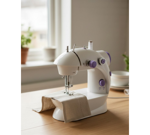 Pedallı Mini Dikiş Makinesi Çift Makara Kilitli Dikiş