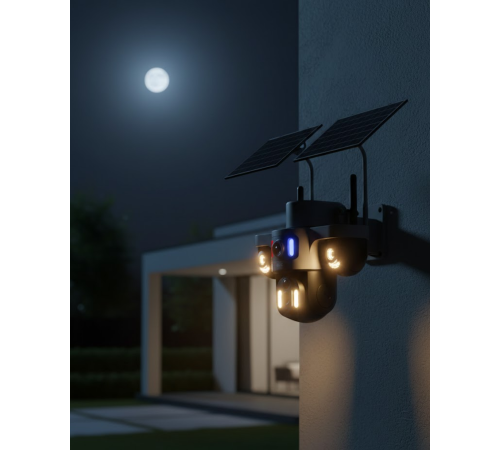 4G Destekli Çift Güneş Panelli IP Kamera Gece Görüşlü ve Sesli İletişimli