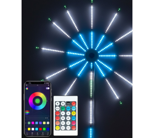 RGB LED Duvar Dekoru Sökülebilir Kollu Havai Fişek Işık Sistemi