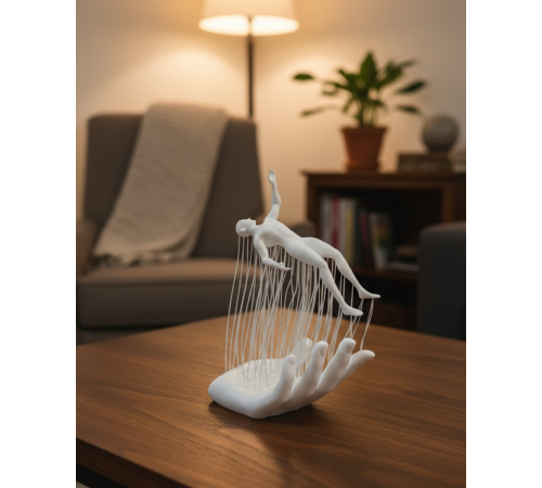 3D El İnsan Figürü Beyaz Modern Sanatsal Dekoratif Biblo