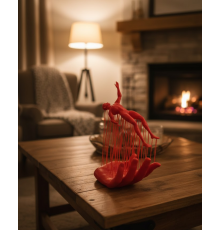 3D El Formlu İnsan Figürü Kırmızı Modern Soyut Dekoratif Biblo 12x18 cm