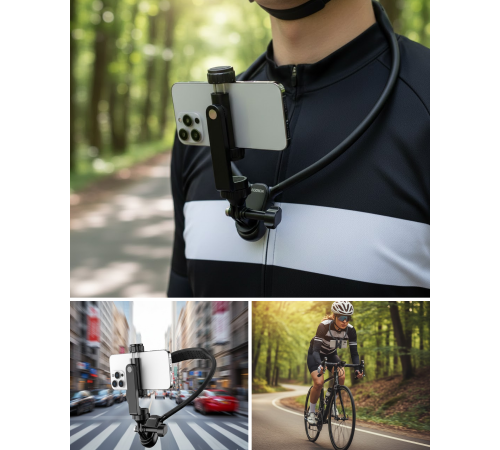 Dayanıklı Metal Destekli Boyun Telefon Tutucu Seyahat ve Spor Kullanım