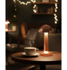 Kablosuz Dokunmatik Masa Lambası 3 Işık Modlu USB Şarjlı Bronz