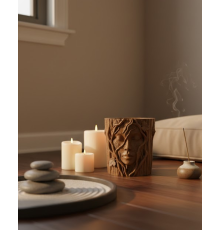 3D Yüz Figürlü Doğa Konseptli Dekoratif Saksı Şık Vazo Tasarımı