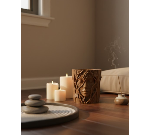 3D Yüz Figürlü Doğa Konseptli Dekoratif Saksı Şık Vazo Tasarımı