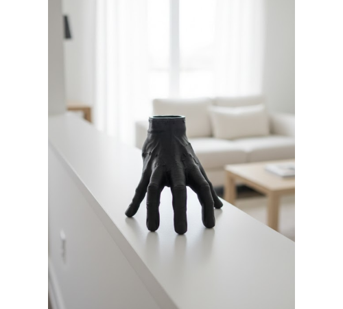 3D Modern Siyah El Biblo 17x16 cm Ev ve Ofis Dekorasyonu