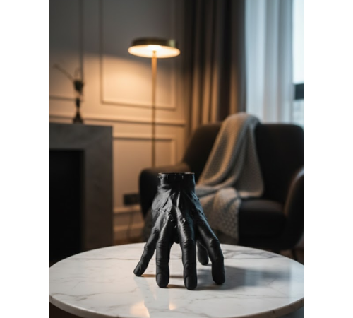 3D Modern Siyah El Heykeli 27x22 cm Konsol ve Raf Üstü Dekor