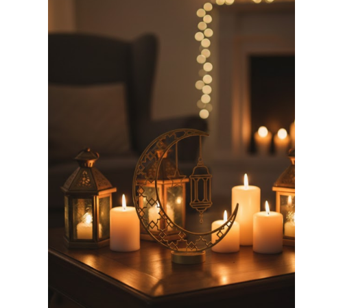 3D Hilal Cami Biblo 20x20 cm Özel Tasarım Özel Baskı Ürün