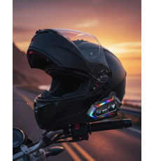 16 Mod RGB Işıklı Motosiklet Intercom Çift Telefon Destekli