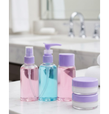 Taşınabilir 5’li Seyahat Banyo Seti Şeffaf Kozmetik Kapları
