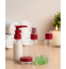 Kompakt 5’li Seyahat Şişesi Seti Şeffaf Kozmetik Kaplar