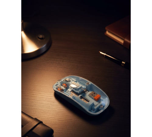 800 1600 DPI Ayarlanabilir Mavi Kablosuz Mouse Pilli