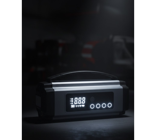 Dijital Göstergeli Akü Takviye Cihazı Lastik Şişirme Powerbank ve LED Işık Özellikli