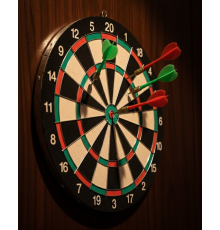 Kaliteli Ahşap 15 İnç Dart Tahtası Kolay Montajlı 4 Ok