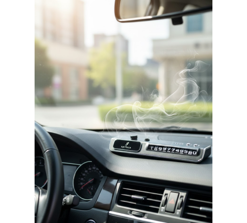LED Işıklı Araç Ön Cam Telefon Numarası Gösterme Aparatı + 3 Seviyeli Hava Nemlendirici