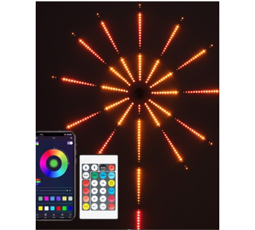 Uygulama Destekli RGB LED Havai Fişek Duvar Aydınlatması