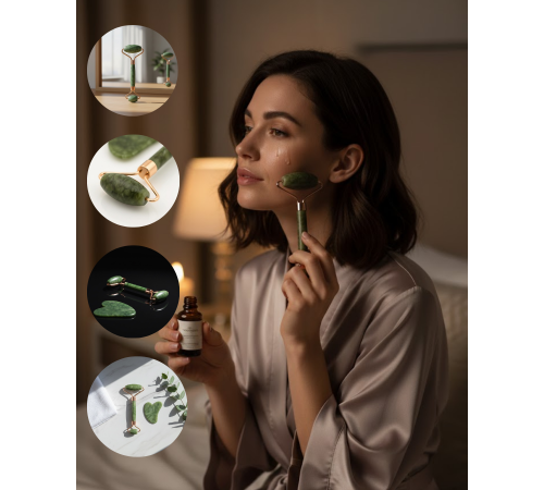 Yeşim Taşı Yüz Masaj Seti Şişlik Azaltıcı 2 Parça