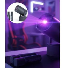 Siyah Android Sistemli Kareoke Projeksiyon 180° Döner Başlıklı