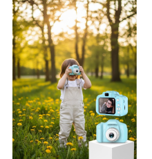 Mavi Şarjlı Mini Kamera HD Video Fotoğraf Çekimli Genişletilebilir Hafızalı