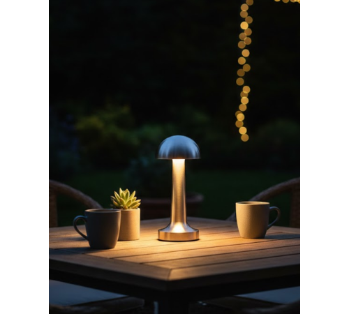 Şarjlı Kablosuz Mantar Masa Lambası Dokunmatik 3 Renk LED Modern Tasarım