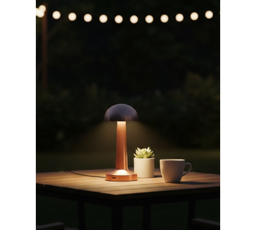 Modern Bronz Masa Lambası 3 Renk LED Dokunmatik Şarjlı Model