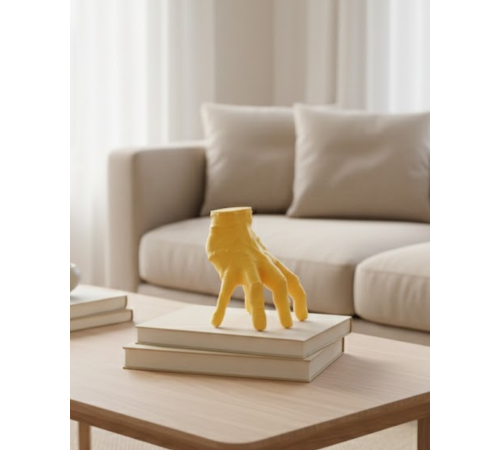 3D Sarı El Tasarım Dekor 17x16 cm Konsol ve Şömine Üstü Aksesuar