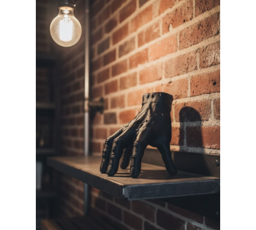 3D Siyah El Tasarım Dekor 17x16 cm Konsol ve Şömine Üstü Obje