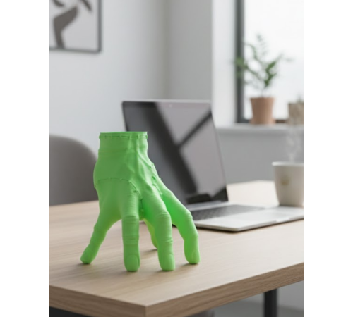 3D Yeşil El Tasarım Dekor 27x22 cm Büyük Boy Şık Obje