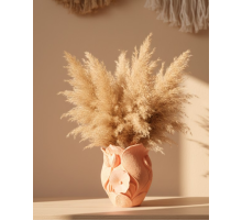 Modern 3D Turuncu Çiçek Vazo Masaüstü Salon Dekoru