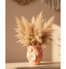 Modern 3D Turuncu Çiçek Vazo Masaüstü Salon Dekoru
