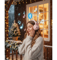 Şarjlı Kablosuz Tavşan Tasarımlı Bluetooth Kulaklık TF Kart Girişli