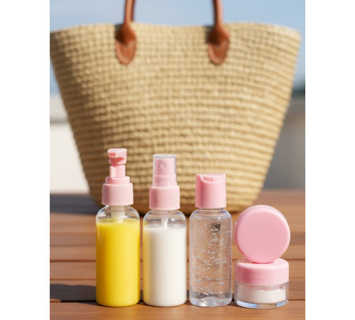 Kompakt 5 Parça Seyahat Kozmetik Şişe Takımı