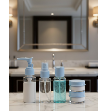 Kompakt 5’li Seyahat Banyo Şişe Takımı Çantalı