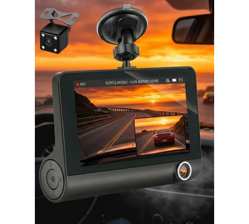 Çift Lens Araç Güvenlik Kamerası G Sensörlü Full HD