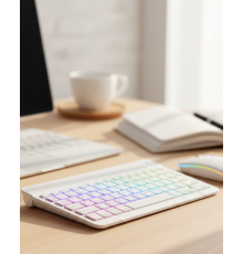 Çoklu Cihaz Uyumlu Kablosuz Klavye Mouse Seti Aydınlatmalı